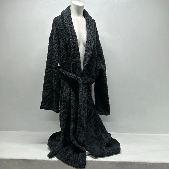 Barefoot Dreams CozyChic Bath Robe Belted #509 Blue Gray Size 2 Oversized Medium - Picture 2 of 12